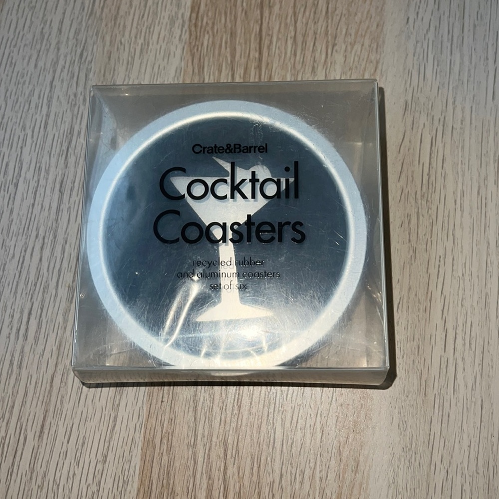 Set of 6 martini themed coasters Crate & Barrel